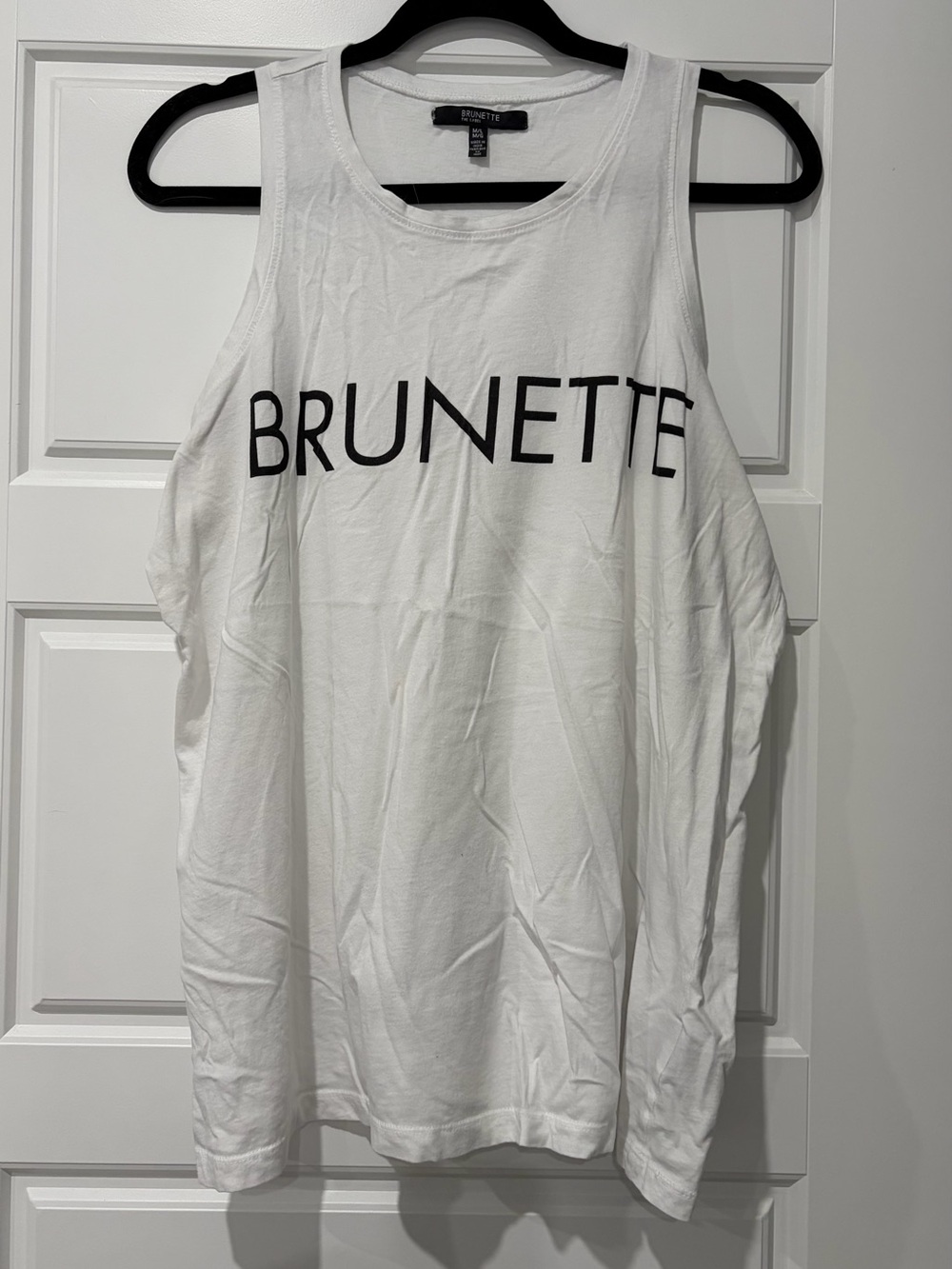 White Brunette Logo Tank Top